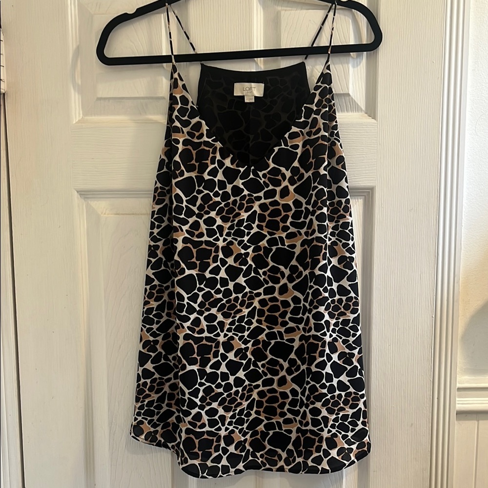 LOFT Black and Cream A-line Camisole